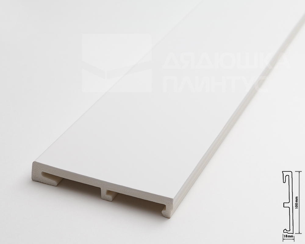 Плинтус напольный Salag Alpha 100 Белый 2,4м