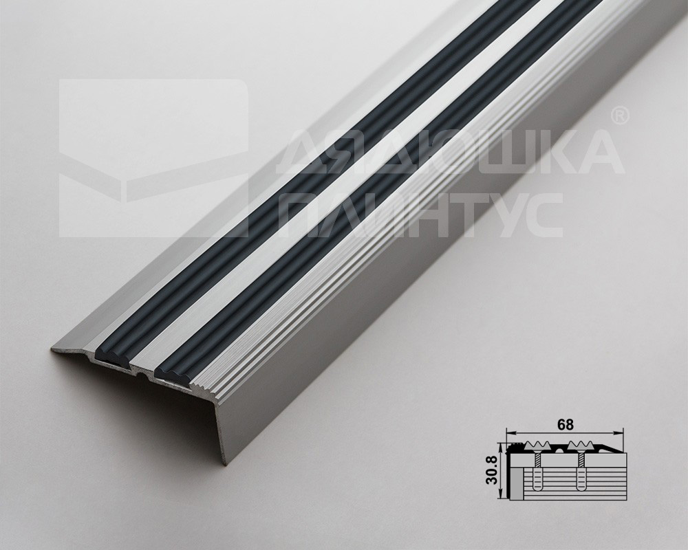 Порог угловой ПУ 07.2700.201лч Серебро