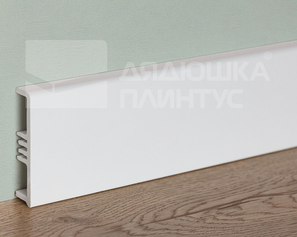 Плинтус ПВХ Смартпрофайл DurableSmart 80 80мм 2,4м Белый под покраску